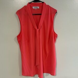 Kasper Coral Sleeveless Blouse